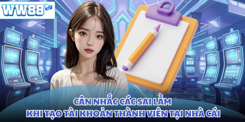 Cân nhắc các sai lầm khi tạo tài khoản thành viên tại nhà cái